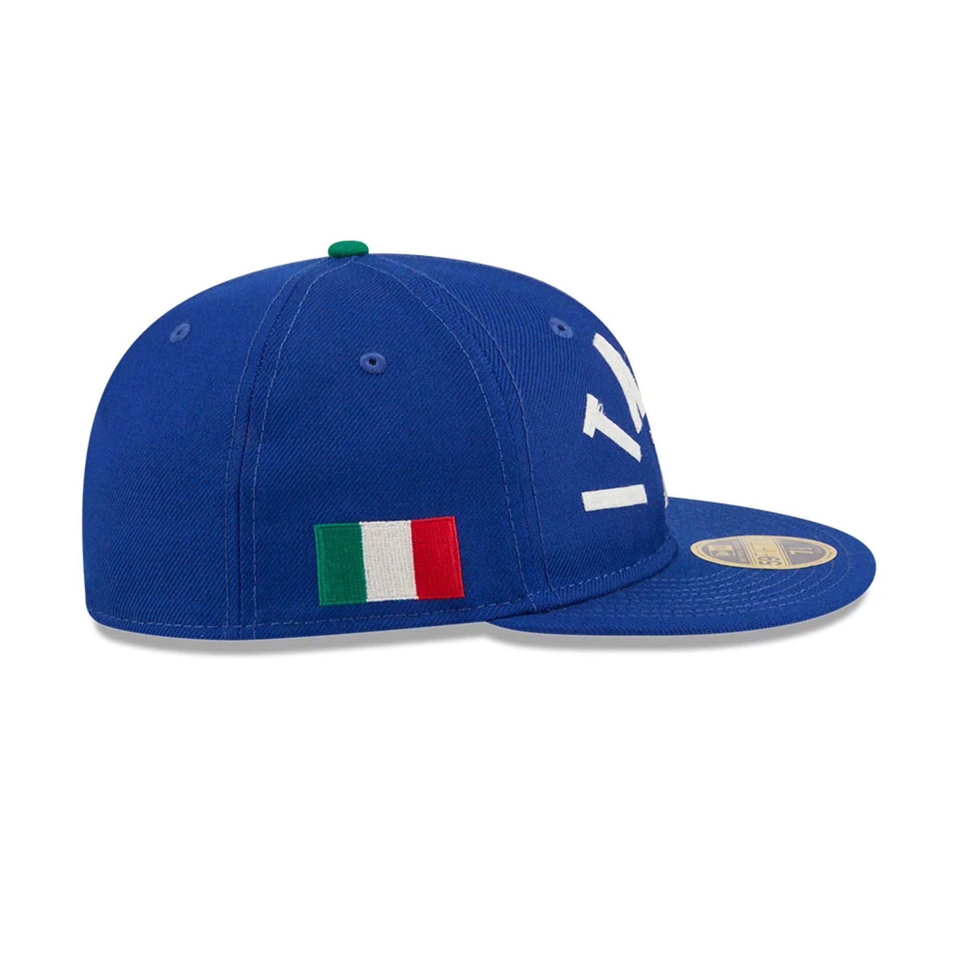 Pictured is this WBC Classical Script Italy Retro Crown 59FIFTY Fitted cap in blue. 5