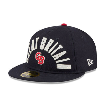 Pictured is this WBC Classical Script Great Britain Retro Crown 59FIFTY Fitted cap in navy. 4