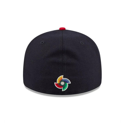 Pictured is this WBC Classical Script Great Britain Retro Crown 59FIFTY Fitted cap in navy. 7