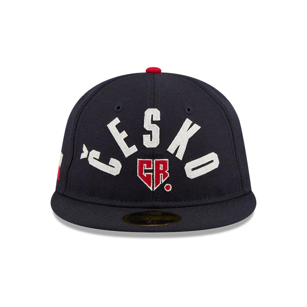 Pictured is this WBC Classical Script Czech Republic Retro Crown 59FIFTY Fitted cap in navy. 3