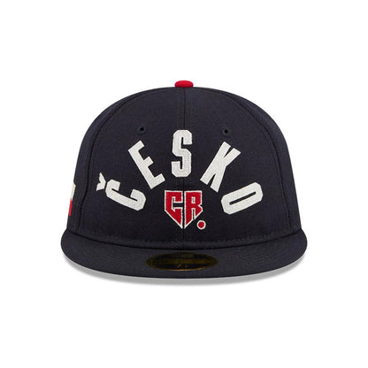 Pictured is this WBC Classical Script Czech Republic Retro Crown 59FIFTY Fitted cap in navy. 3
