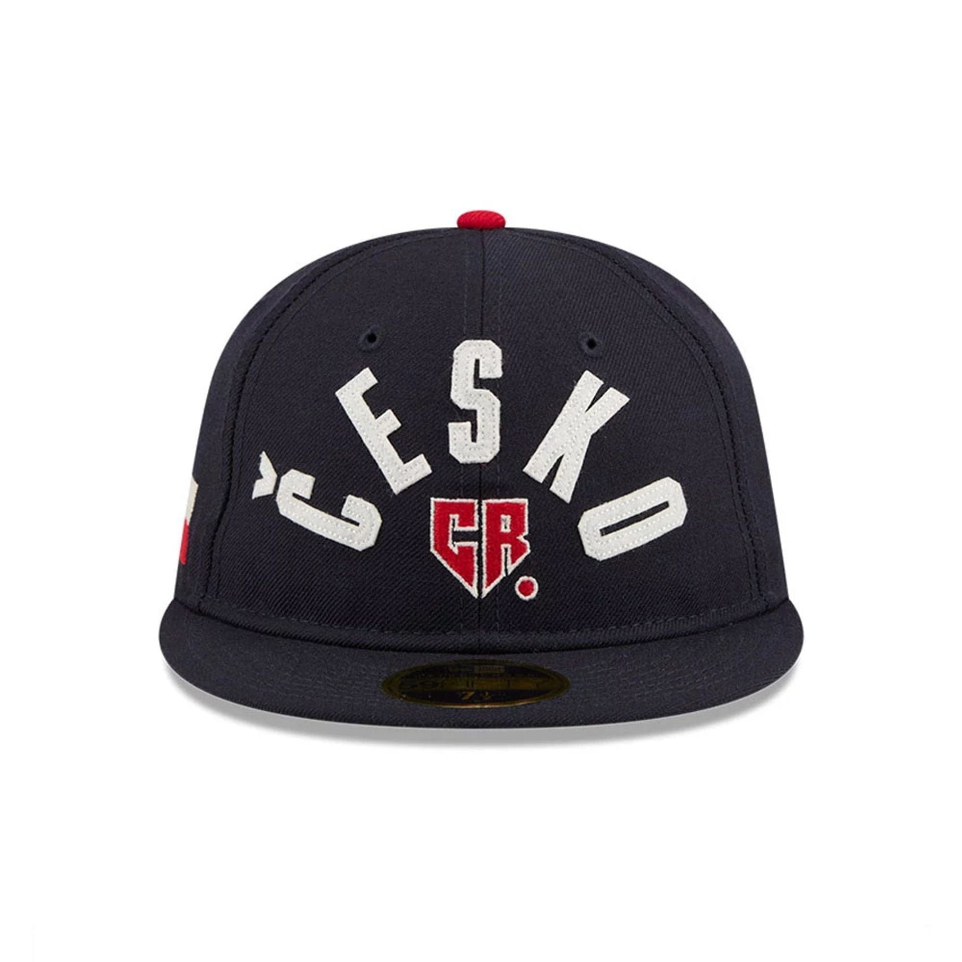 Pictured is this WBC Classical Script Czech Republic Retro Crown 59FIFTY Fitted cap in navy. 3