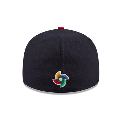 Pictured is this WBC Classical Script Czech Republic Retro Crown 59FIFTY Fitted cap in navy. 7
