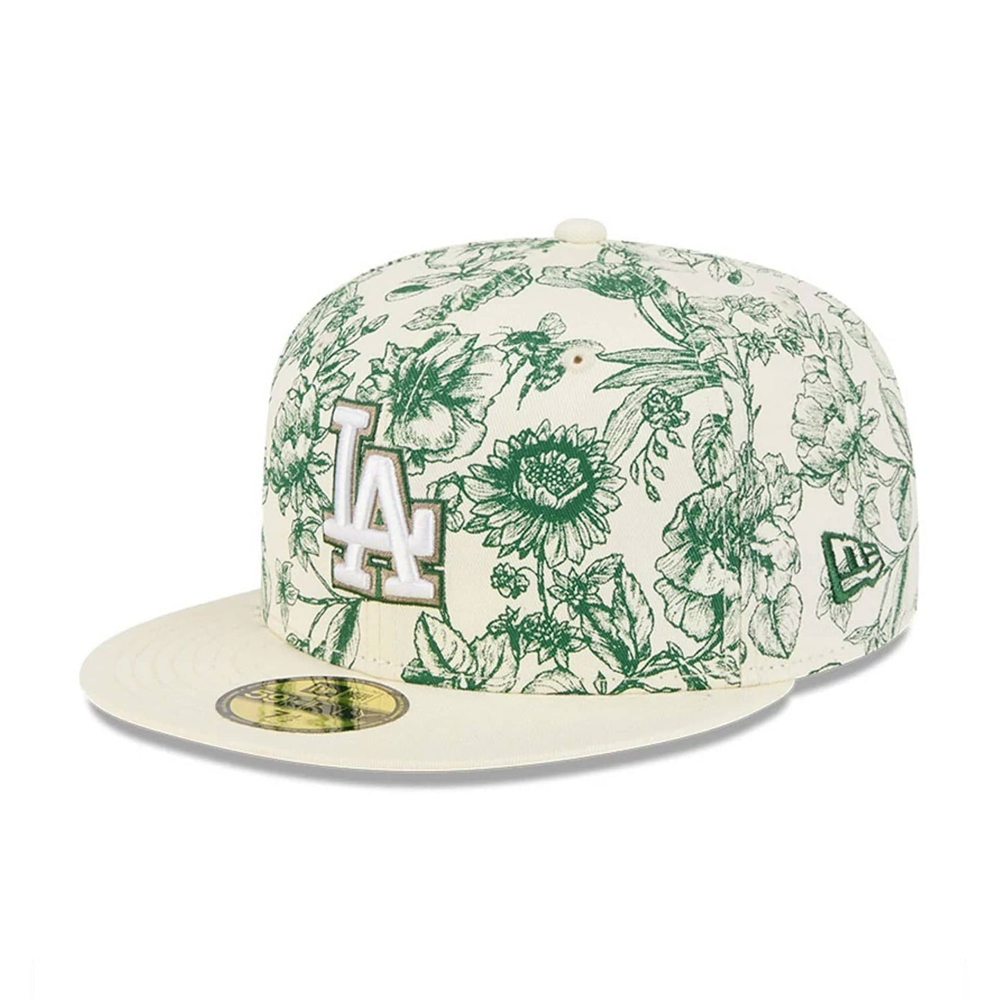 Pictured is this MLB Spring Floral LA Dodgers 59FIFTY Fitted cap in white. 3