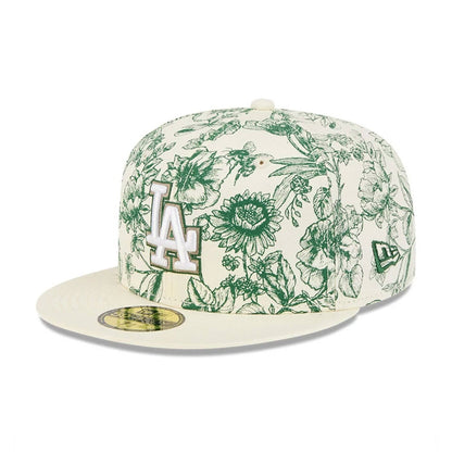 Pictured is this MLB Spring Floral LA Dodgers 59FIFTY Fitted cap in white. 3