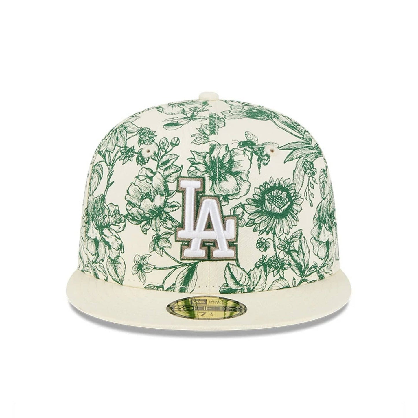 Pictured is this MLB Spring Floral LA Dodgers 59FIFTY Fitted cap in white. 2