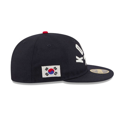Pictured is this WBC Classical Script Korea Retro Crown 59FIFTY Fitted cap in blue. 5