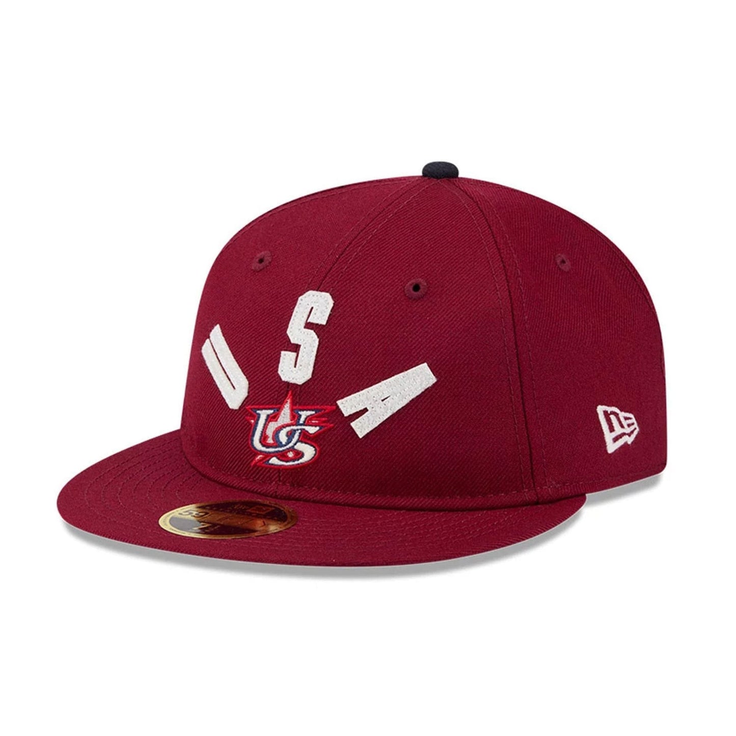 Pictured is this WBC Classical Script USA Retro Crown 59FIFTY Fitted cap in Dark Red. 4