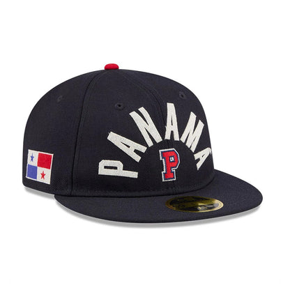 Pictured is this WBC Classical Script Panama Retro Crown 59FIFTY Fitted cap in navy. 1