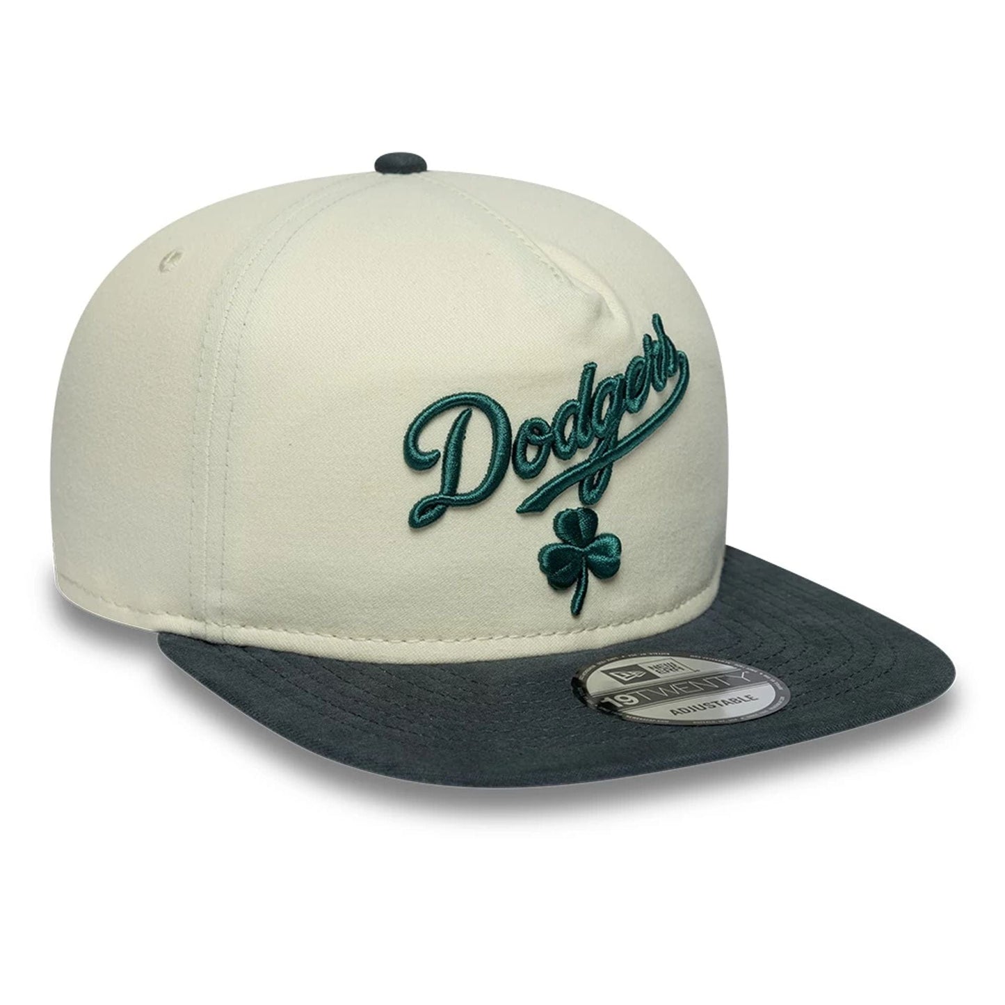 Pictured is this MLB Metallic Logo LA Dodgers 19TWENTY cap in cream. 4
