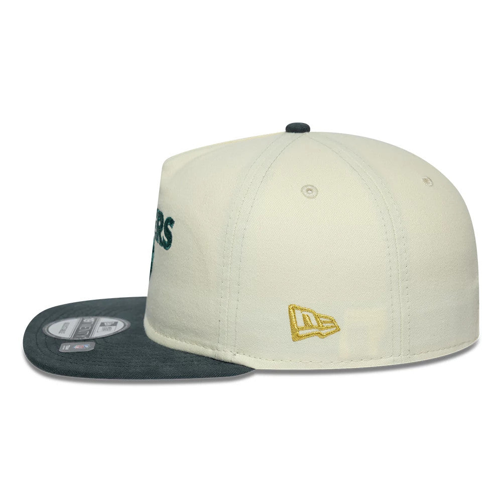 Pictured is this NFL Metallic Logo Las Vegas Raiders 19TWENTY cap in cream. 6