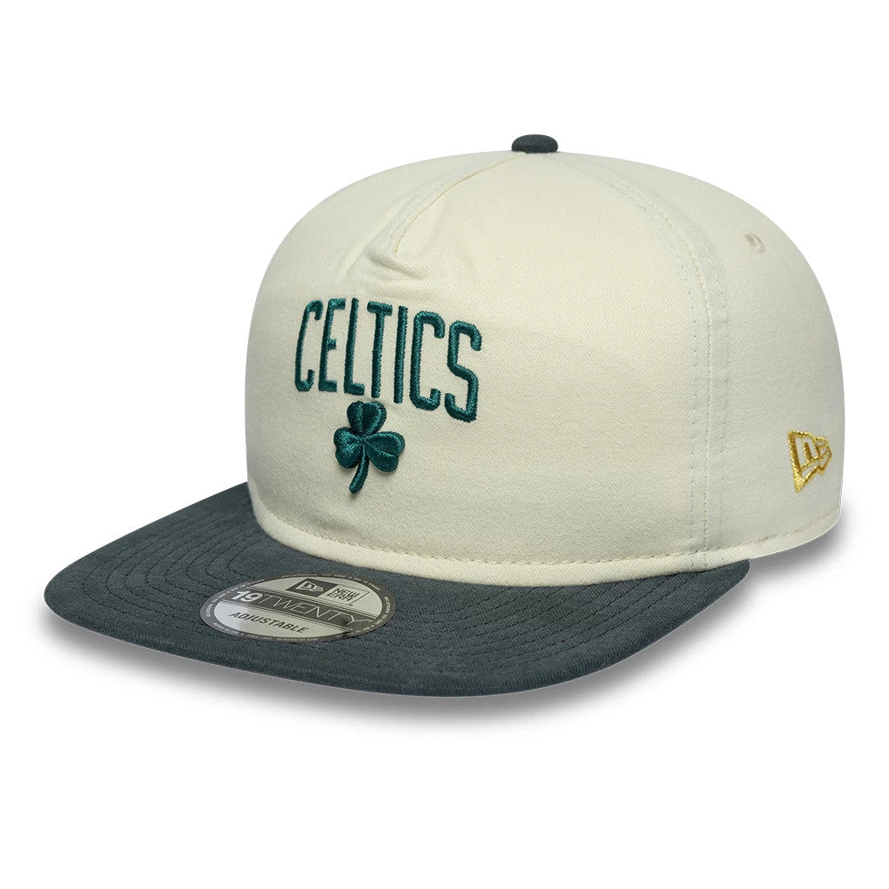 Pictured is this NBA Metallic Logo Boston Celtics 19TWENTY cap in cream. 1