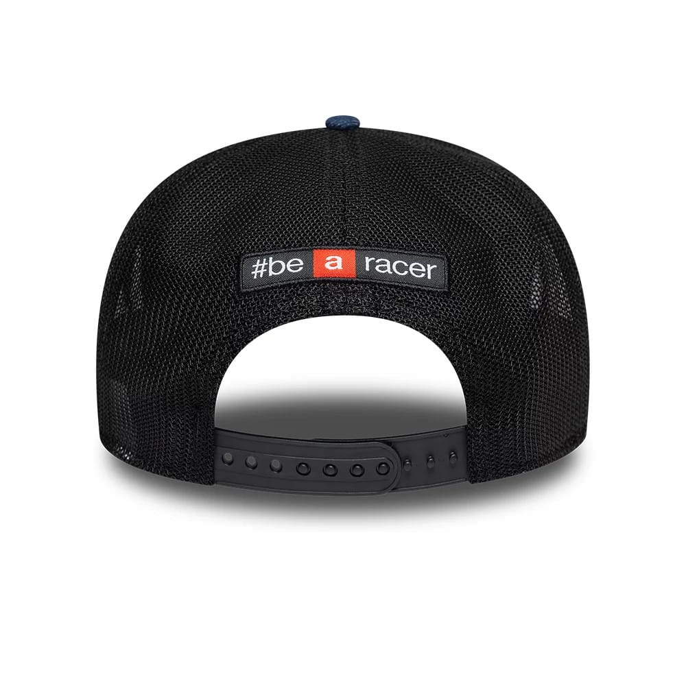 Pictured is this Aprilia Replica Jorge Martin Austin Race Special Aprilia 9SEVENTY Stretch Snap cap in blue. 4