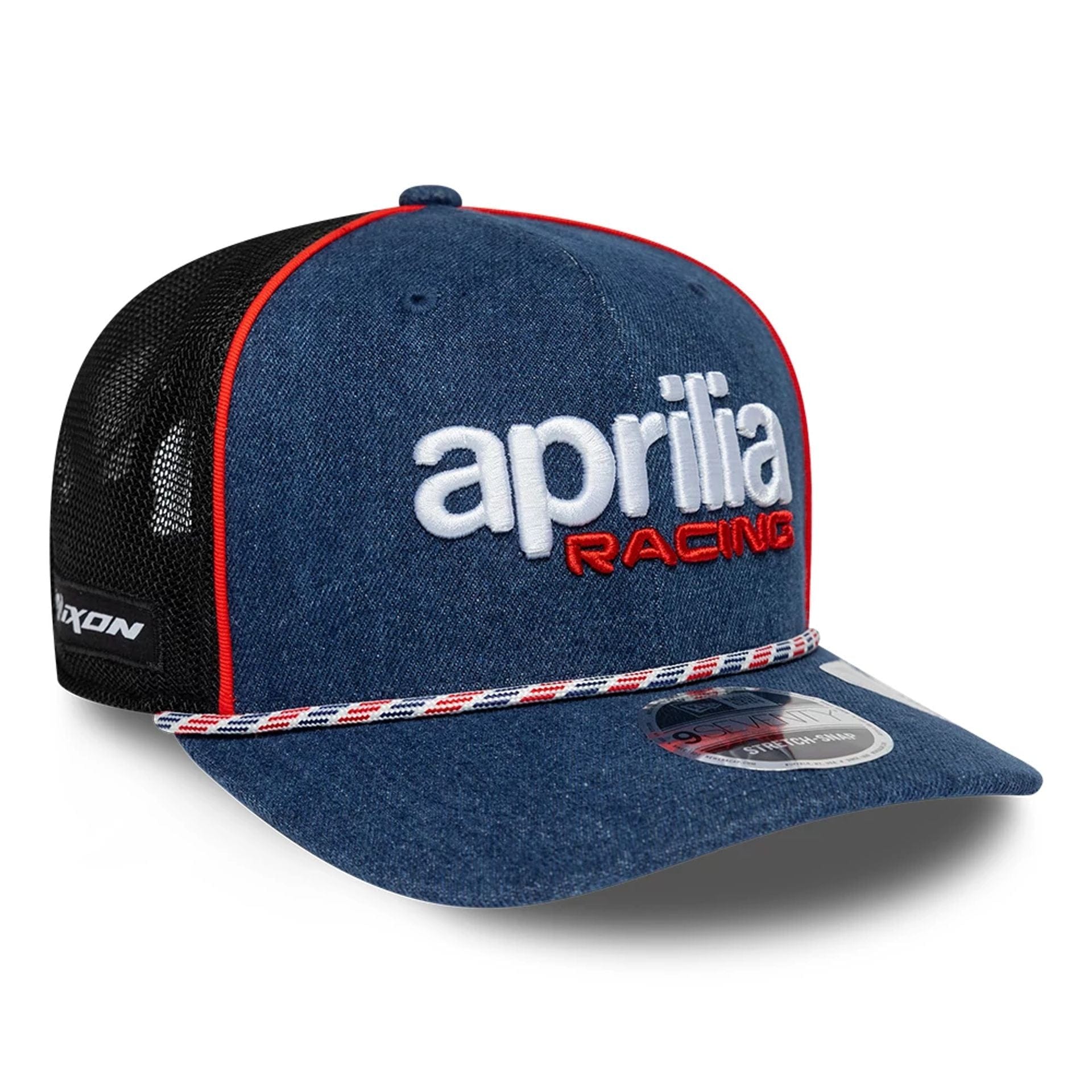 Pictured is this Aprilia Replica Austin Race Special 9SEVENTY Stretch Snap cap in blue. 1