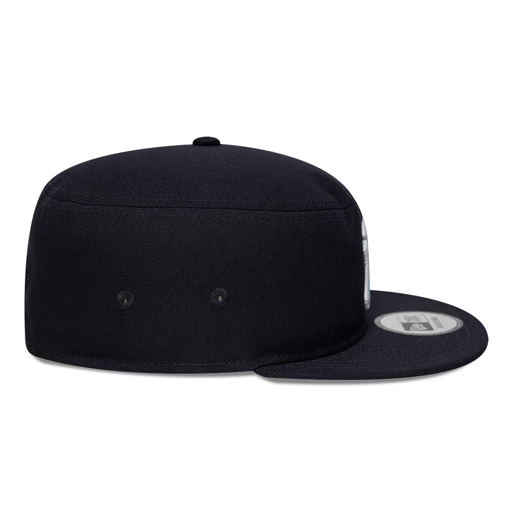 Pictured is this MLB Poly New York Yankees Pillbox Adjustable cap in navy. 5