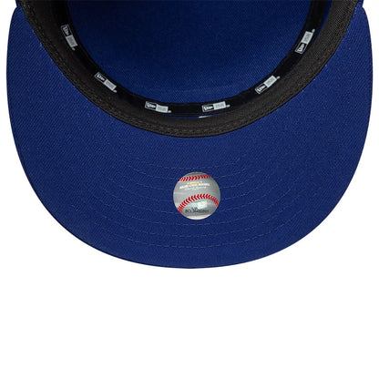 Pictured is this MLB Poly LA Dodgers Pillbox Adjustable cap in dark blue. 7