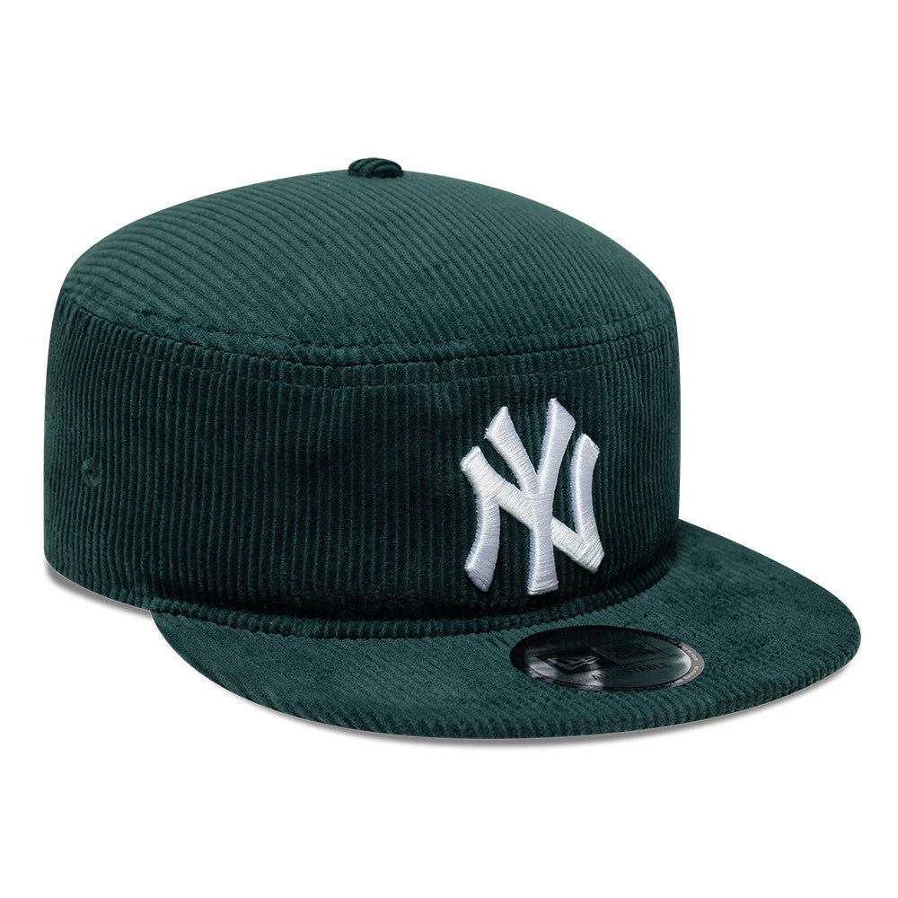 Pictured is this MLB Cord New York Yankees Pillbox Adjustable cap in dark green. 3