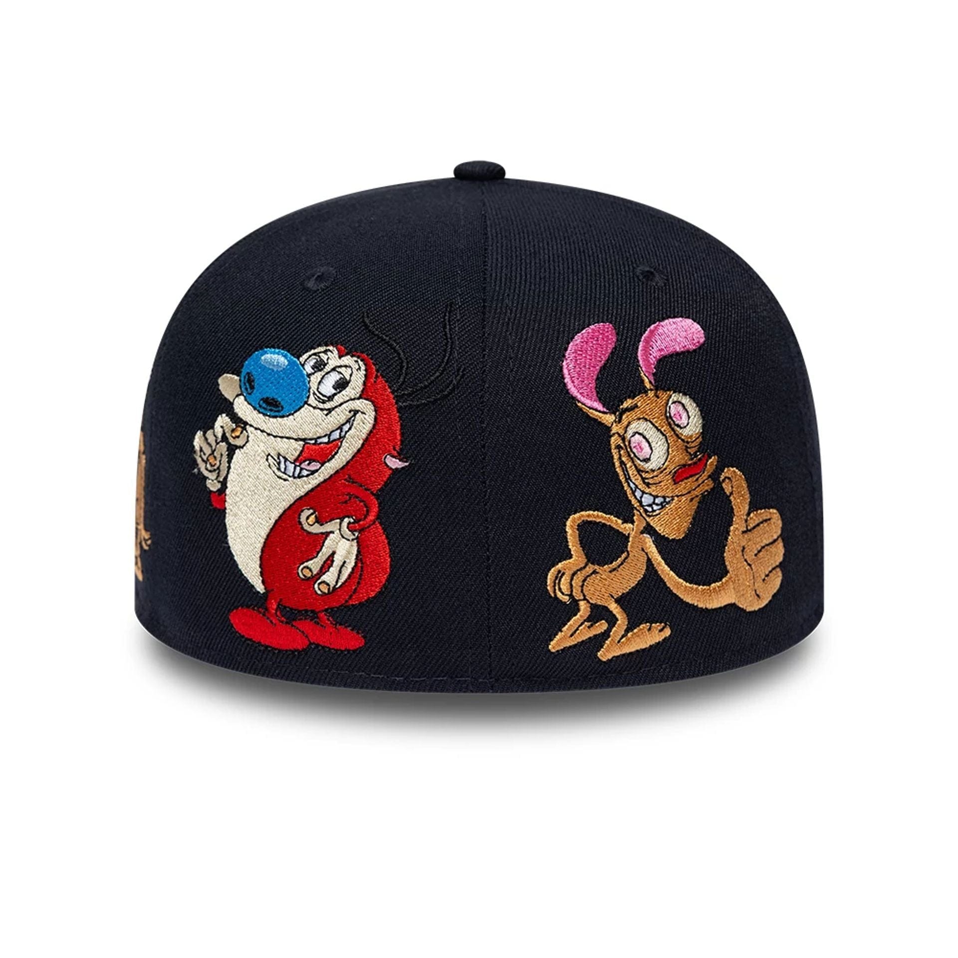 Pictured is this Ren & Stimpy Happy Happy Joy Joy 59FIFTY Fitted cap in navy. 7