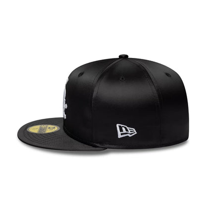 Pictured is this MLB Satin Chicago White Sox 59FIFTY Fitted cap in black. 5
