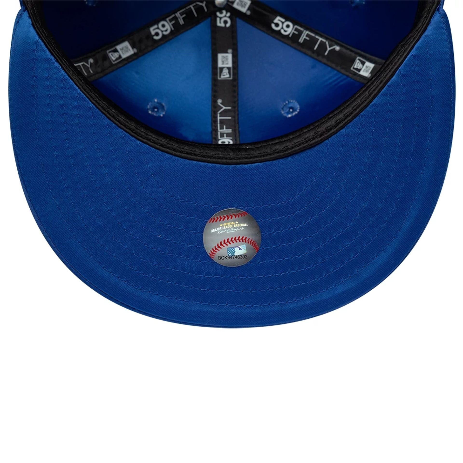 Pictured is this MLB Satin Detroit Tigers 59FIFTY Fitted cap in blue. 7