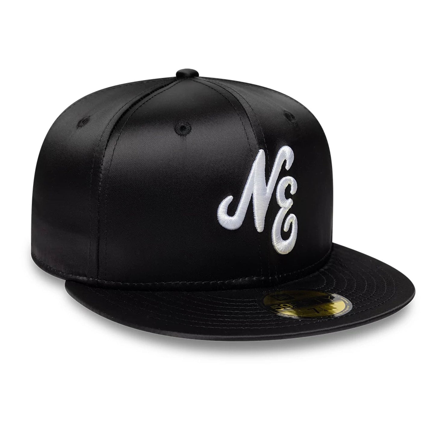 Pictured is this New Era Satin 59FIFTY Fitted cap in black. 3