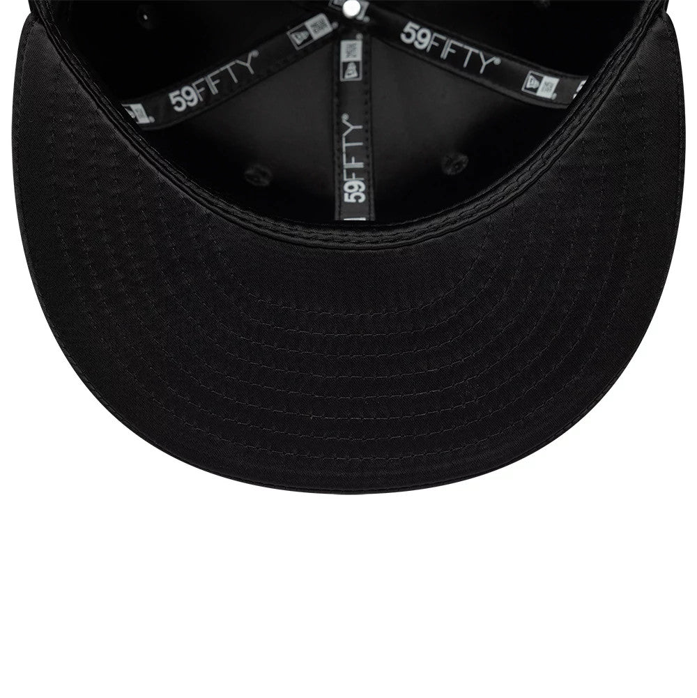 Pictured is this New Era Satin 59FIFTY Fitted cap in black. 7