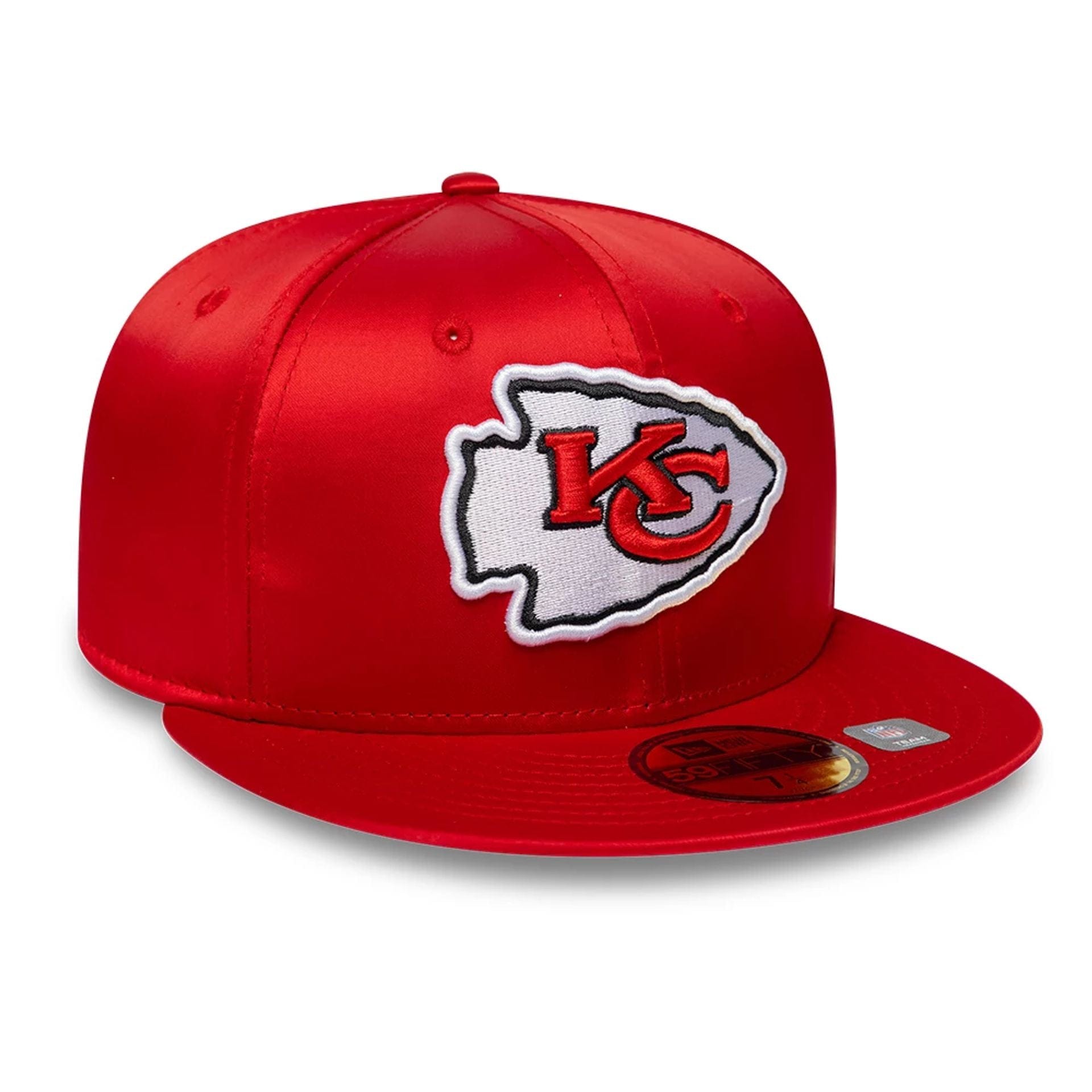 Pictured is this NFL Satin Kansas City Chiefs 59FIFTY Fitted cap in red. 3