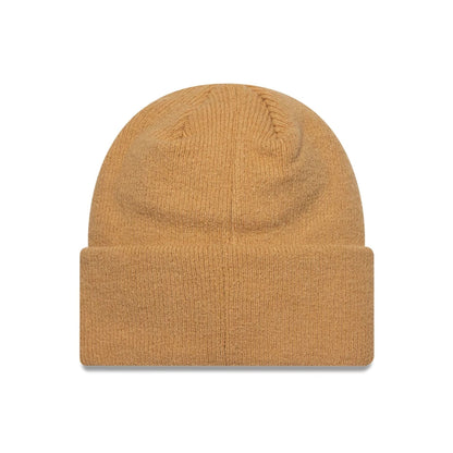 Pictured is this New Era Mohair Wide Cuff Knit Beanie hat in light beige. 2