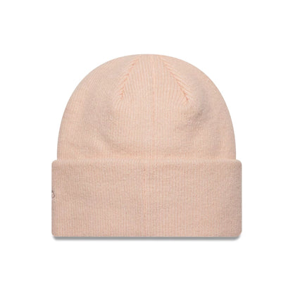 Pictured is this New Era Mohair Wide Cuff Knit Beanie hat in pastel pink. 2