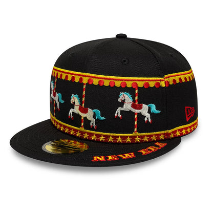 Pictured is this New Era Carousel 59FIFTY Fitted cap in black. 3