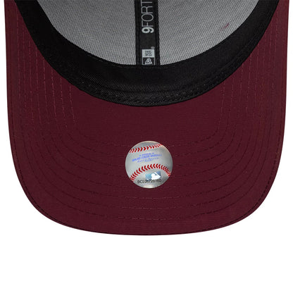 Pictured is this New Era Mini Logo Recycled 9FORTY cap in dark red. 7