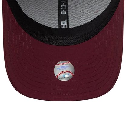 Pictured is this New Era Mini Logo Recycled 9FORTY cap in dark red. 7