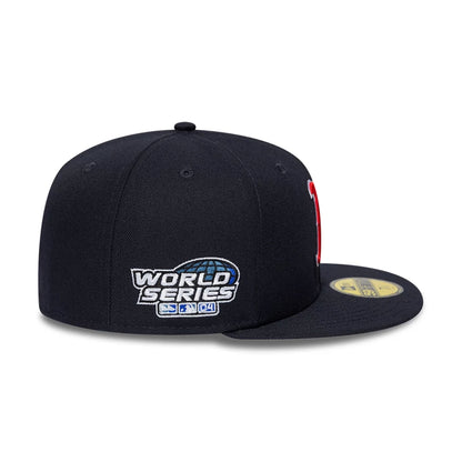 Pictured is this MLB Sidepatch Boston Red Sox 59FIFTY Fitted cap in navy. 5