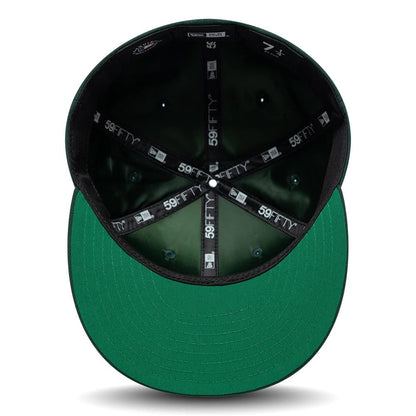 Pictured is this MLB Sidepatch Athletics 59FIFTY Fitted cap in dark green. 2
