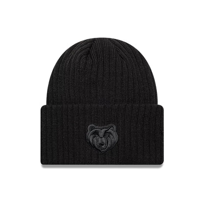 Pictured is this Memphis Grizzlies NBA London Game 2026 Black Cuff Knit Beanie Hat 1