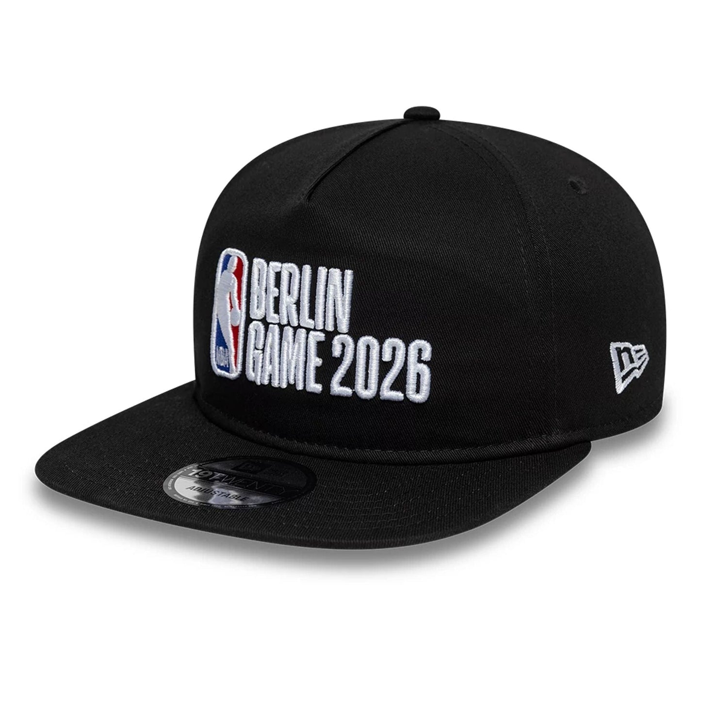 Pictured is this NBA Logo NBA Berlin Game 2026 Black 19TWENTY Adjustable cap. 1