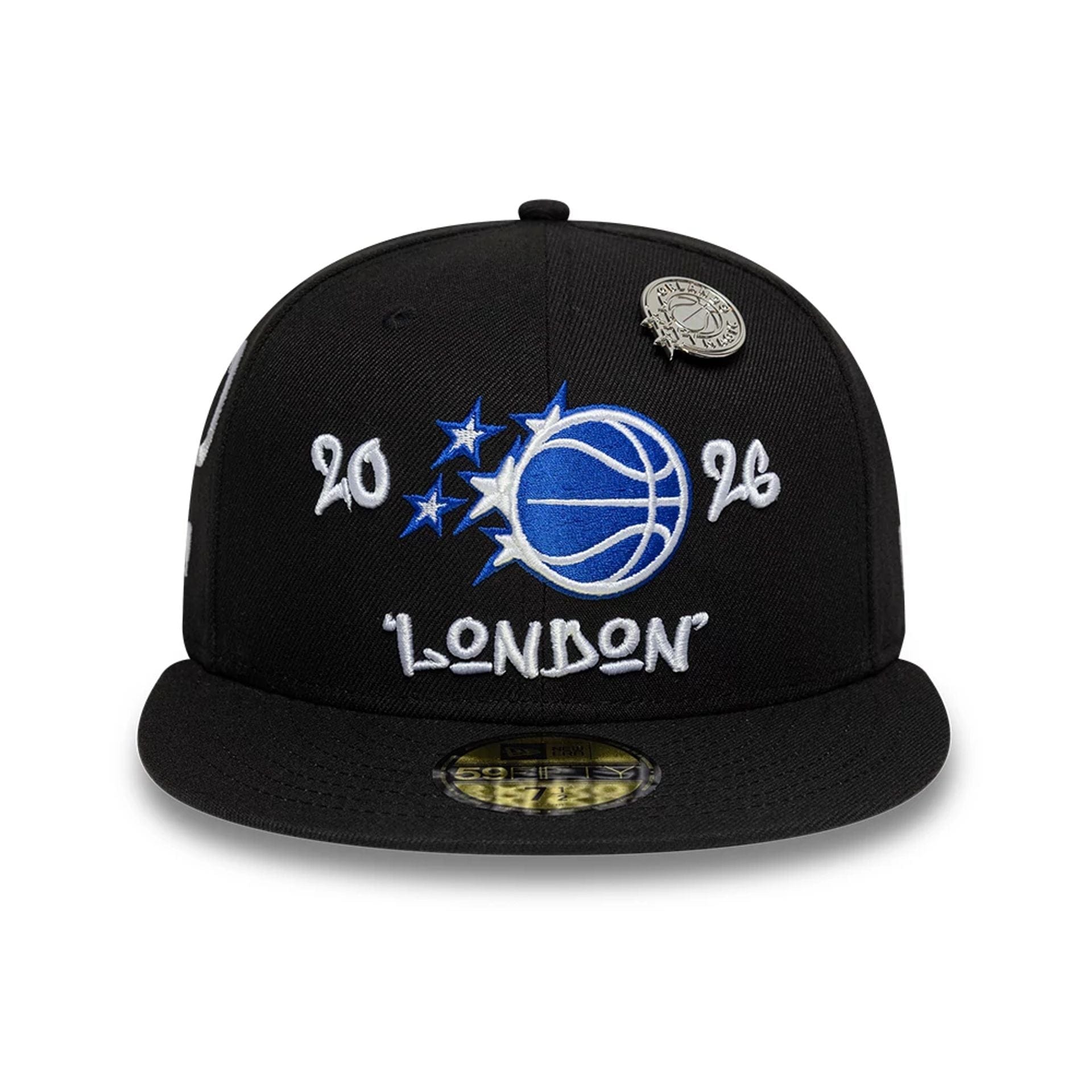 Pictured is this Orlando Magic NBA London Game 2026 Black 59FIFTY Fitted cap. 2