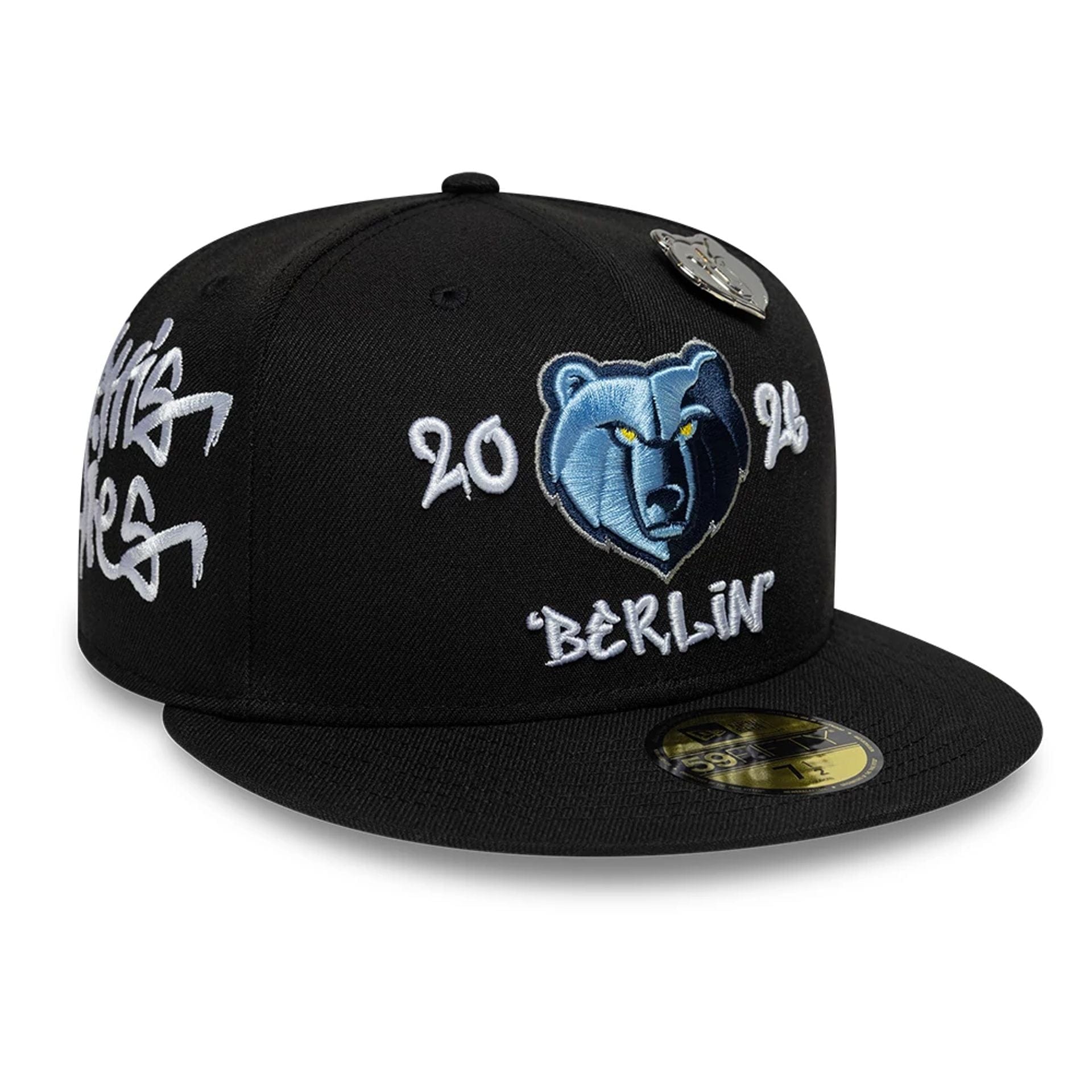 Pictured is this Memphis Grizzlies NBA Berlin Game 2026 Black 59FIFTY Fitted cap. 1