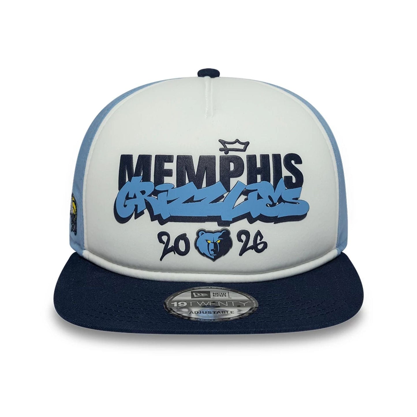 Pictured is this Memphis Grizzlies NBA London Game 2026 Blue 19TWENTY Adjustable cap. 3