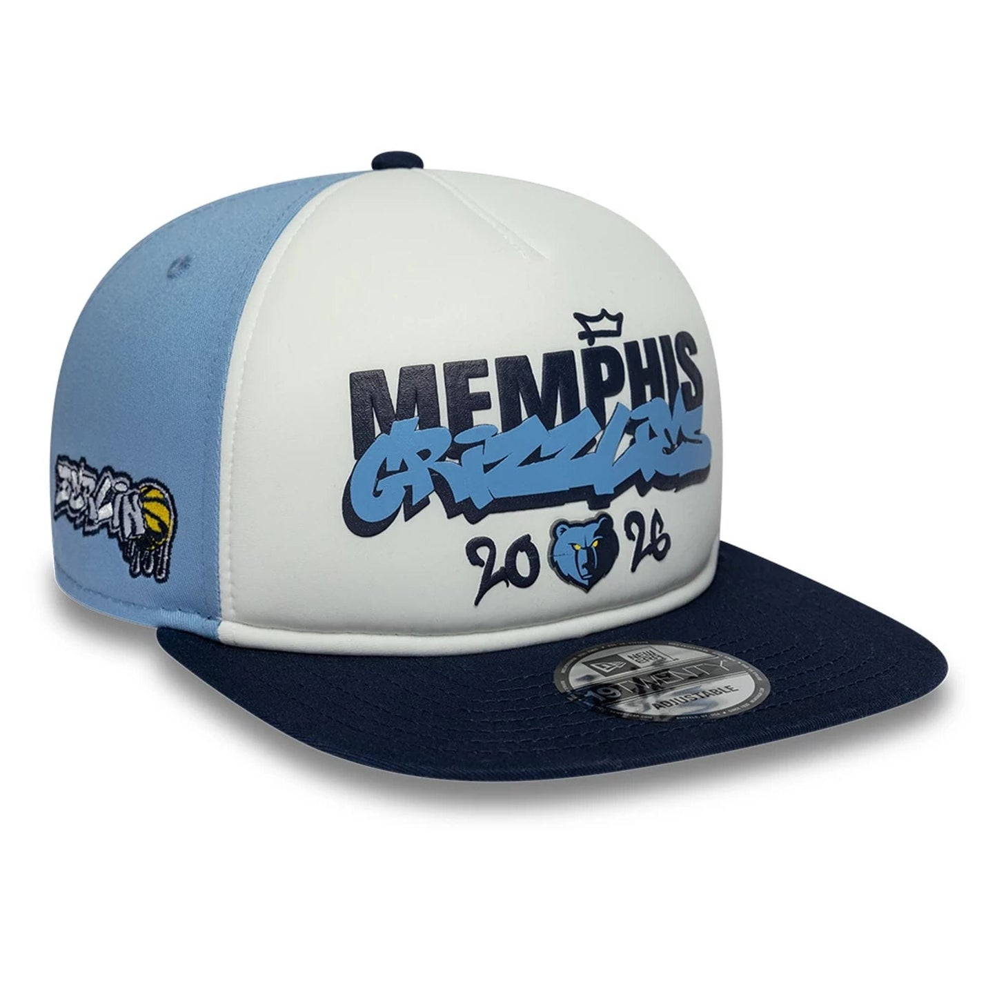 Pictured is this Memphis Grizzlies NBA Berlin Game 2026 Blue 19TWENTY Adjustable cap. 1