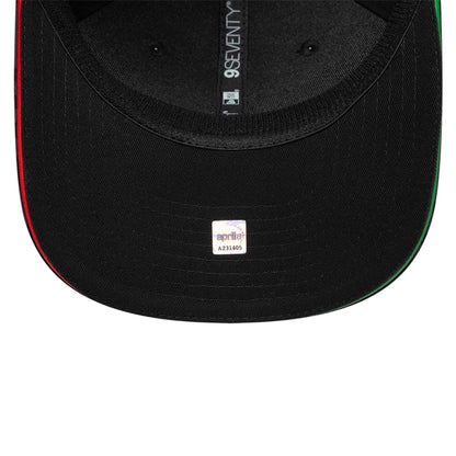Pictured is this Aprilia Replica Mugello Race Special 9SEVENTY Stretch Snap cap in black. 5