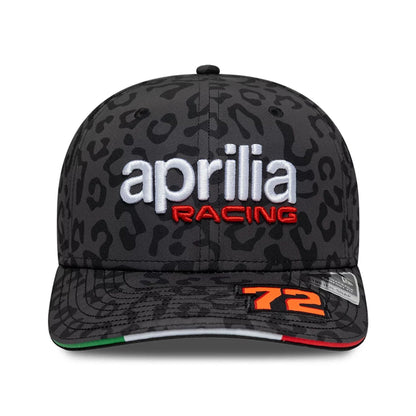 Pictured is this Aprilia Replica Marco Bezzecchi Mugello Race Special 9SEVENTY Stretch Snap cap in black. 2