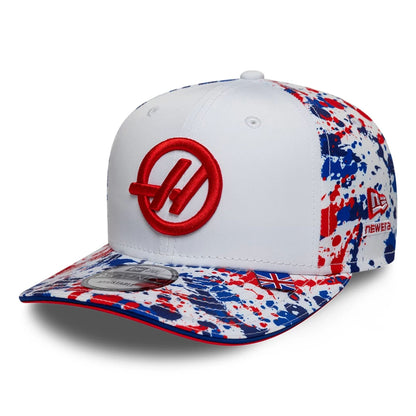 Pictured is this Team Silverstone Race Special TGR Haas F1 9SEVENTY Stretch Snap cap in white. 1