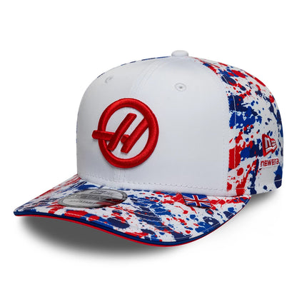 Pictured is this Team Silverstone Race Special TGR Haas F1 9SEVENTY Stretch Snap cap in white. 1