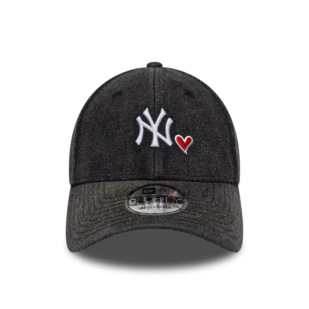 Pictured is this MLB Washed Denim New York Yankees 9FORTY cap in black. 2