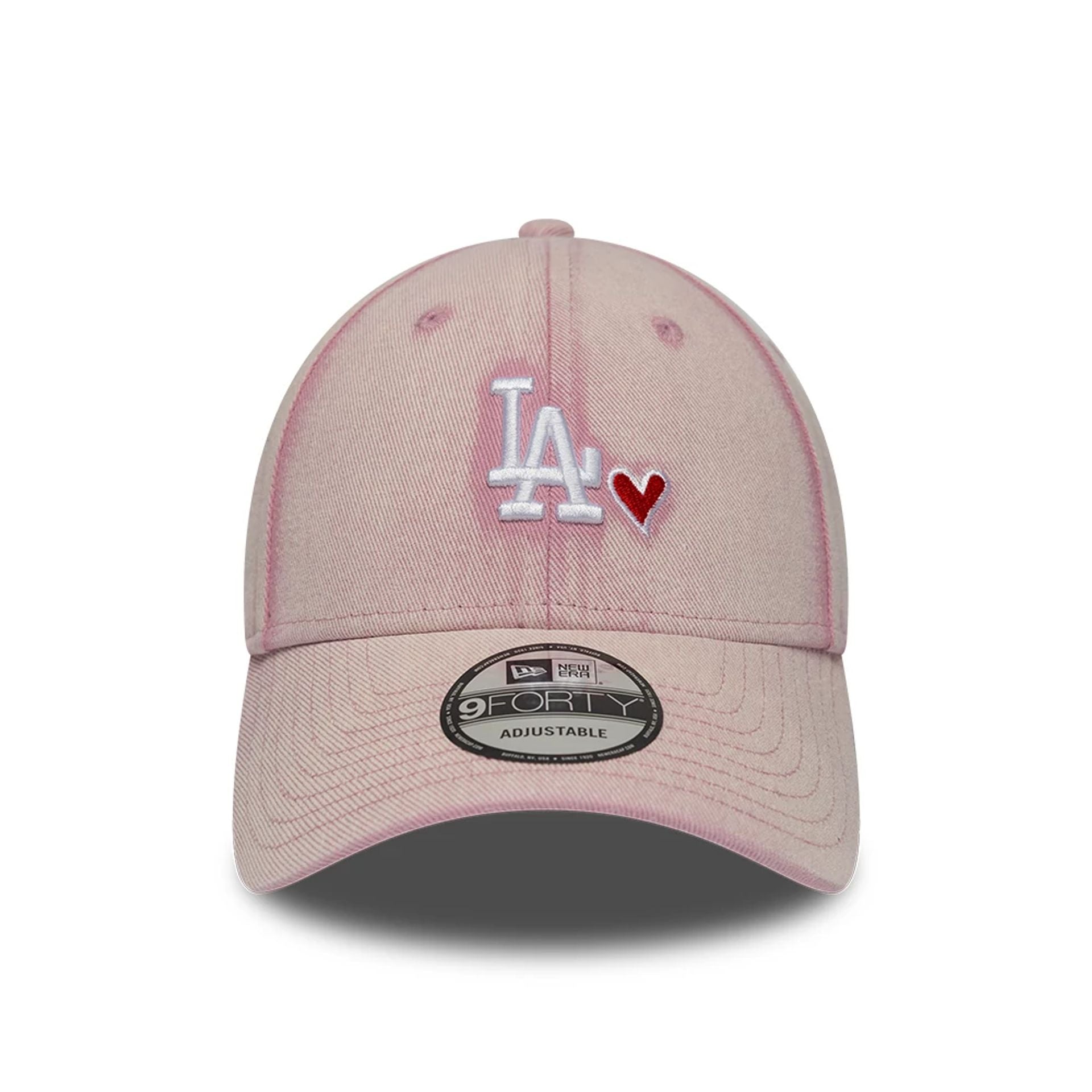 Pictured is this MLB Washed Denim LA Dodgers 9FORTY cap in pastel pink. 2