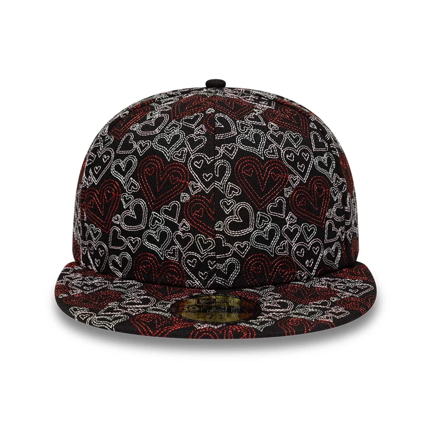 Pictured is this New Era All Over Hearts 59FIFTY Fitted cap in black. 3