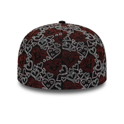 Pictured is this New Era All Over Hearts 59FIFTY Fitted cap in black. 5