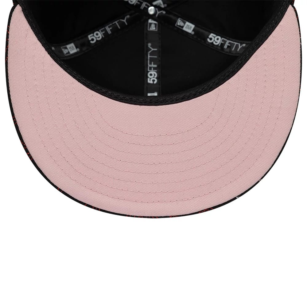 Pictured is this New Era All Over Hearts 59FIFTY Fitted cap in black. 2