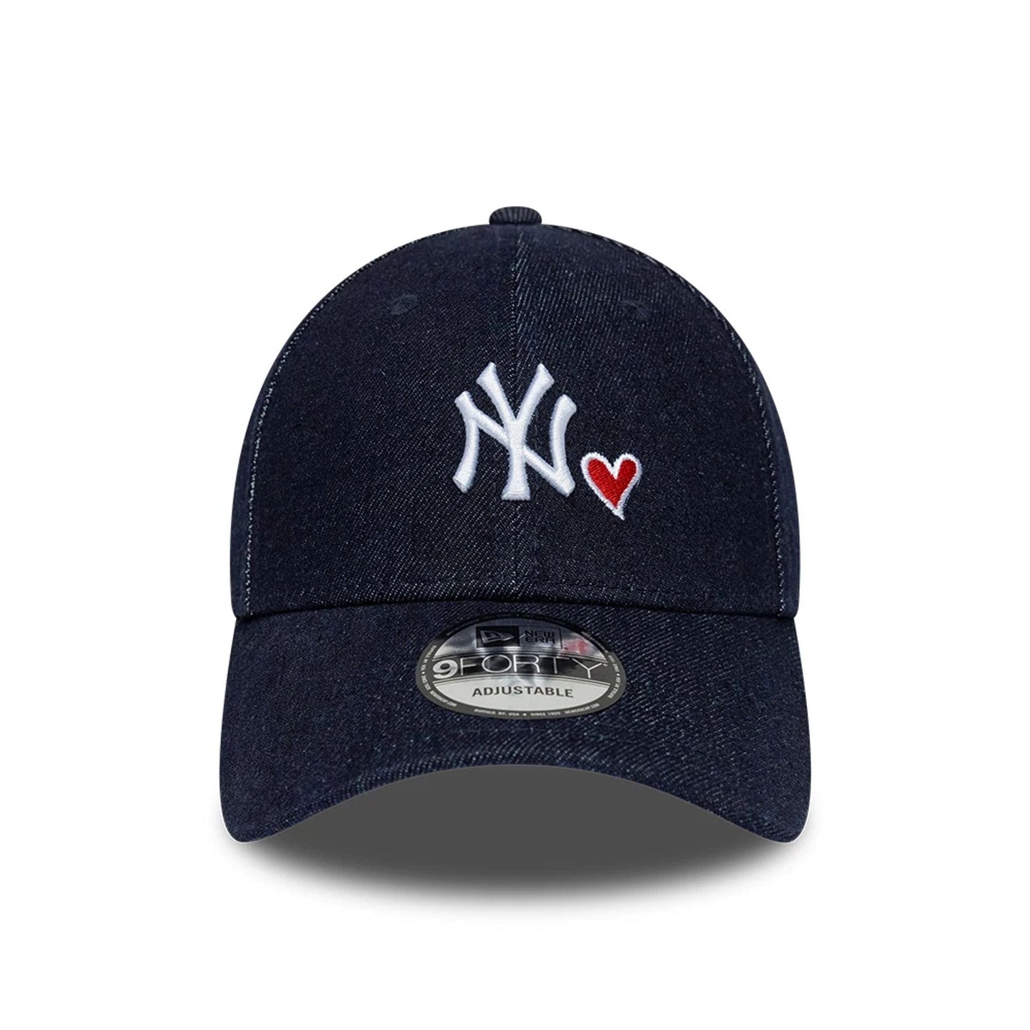 Pictured is this MLB Denim Heart New York Yankees 9FORTY cap in navy. 2
